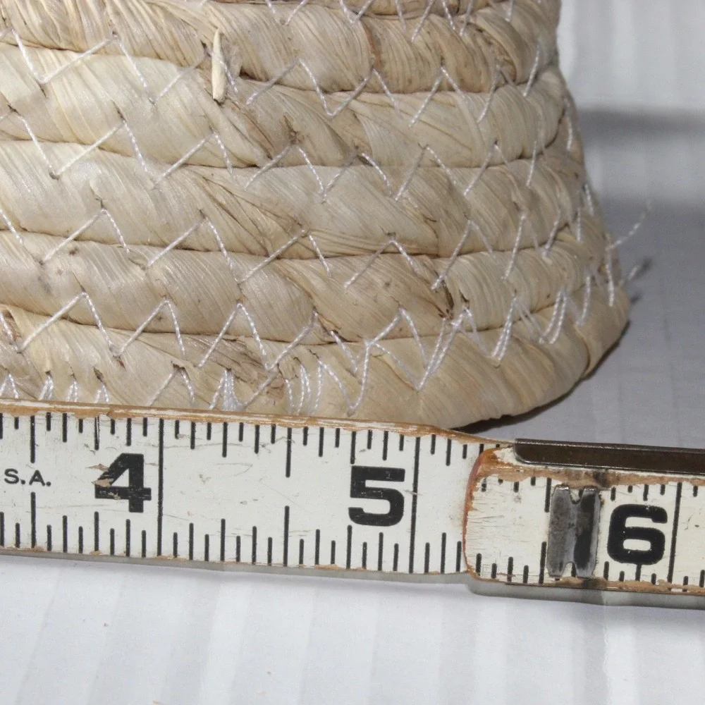 Birch + Vine Woven Basket Small Oval Natural Straw Boho Decor 6.3x5in Mexico NWT
